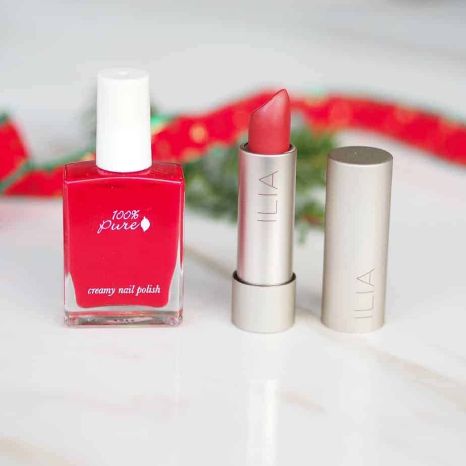 red lipstick and nail polish The Holistic Enchilada Curly Hair