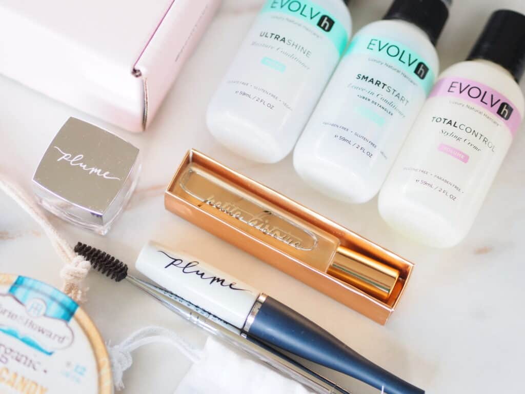 Clean makeup and hair products include evolvh brand, Plume products and others for mother's day gift