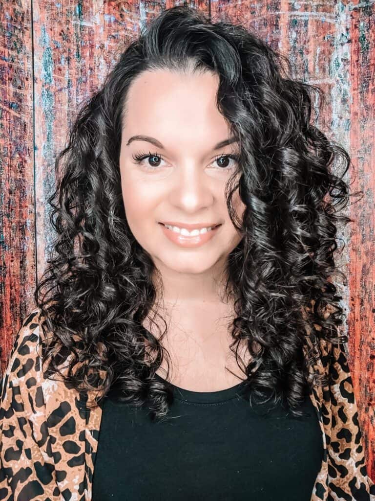 results after using the EVOLVh InstaVolume line, which includes mousse for curly hair