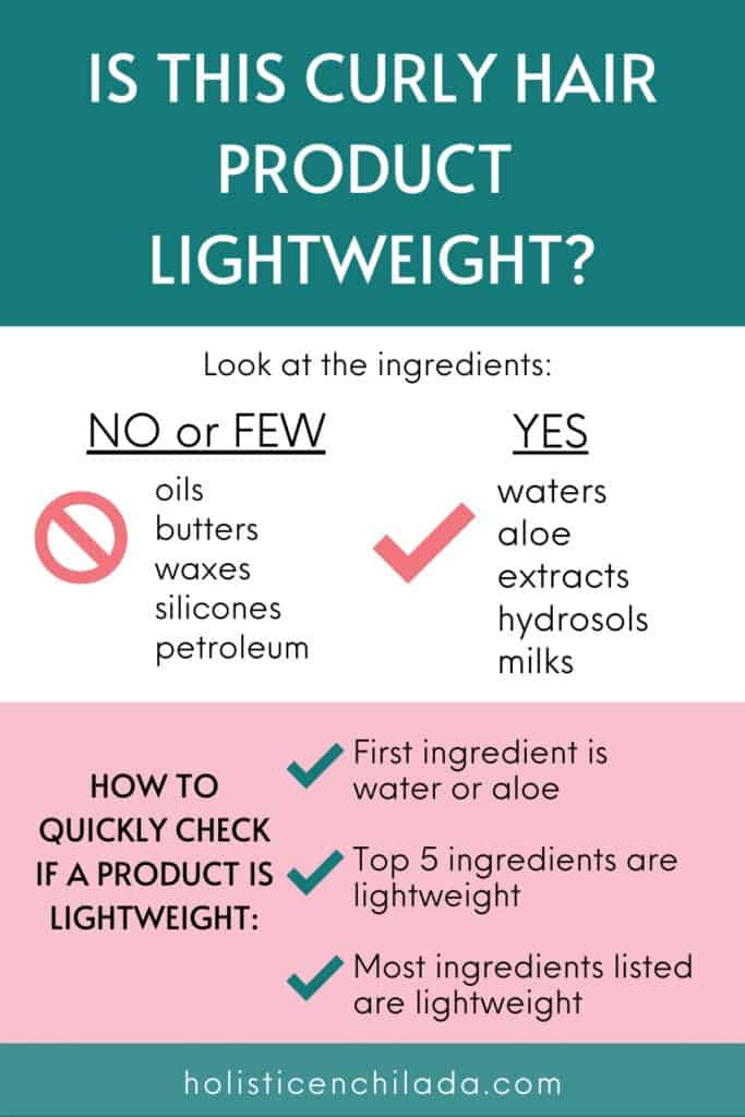 Is this curly hair product lightweight chart how to tell by looking at ingredients