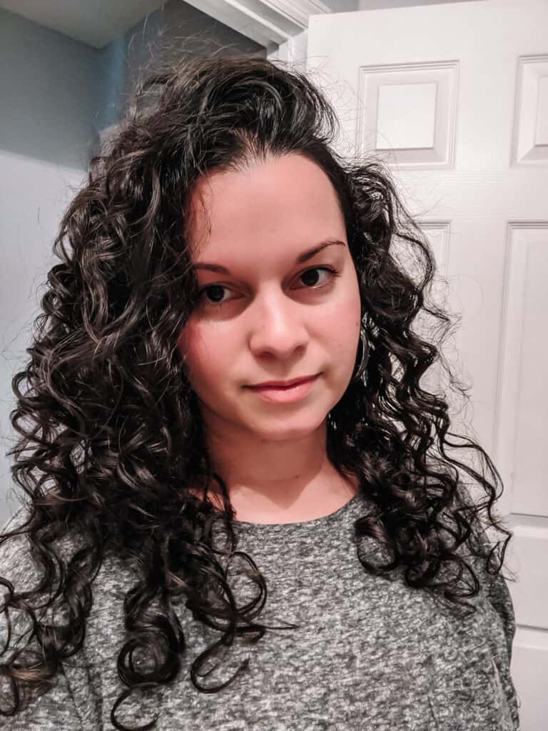 flaxseed gel used on Delilah's curly hair