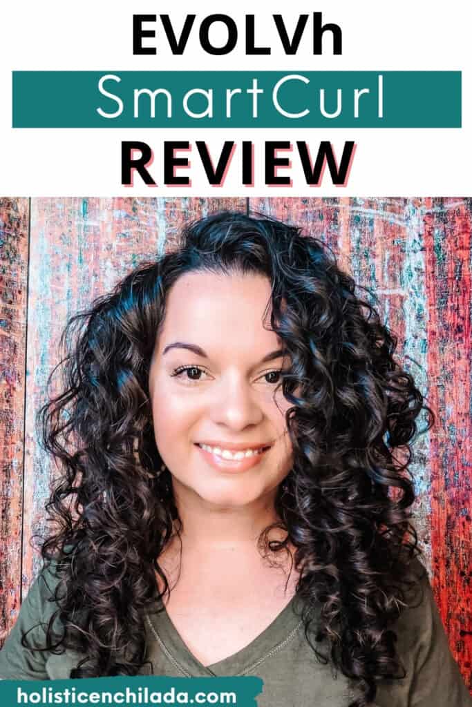 Delilah Orpi smiling showing her curls after using EVOLVh SmartCurl Review for curly hair pin