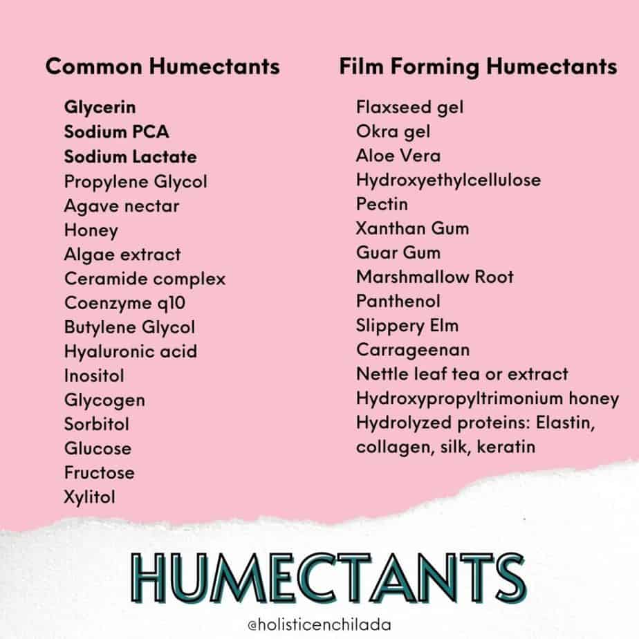 list of common humectants