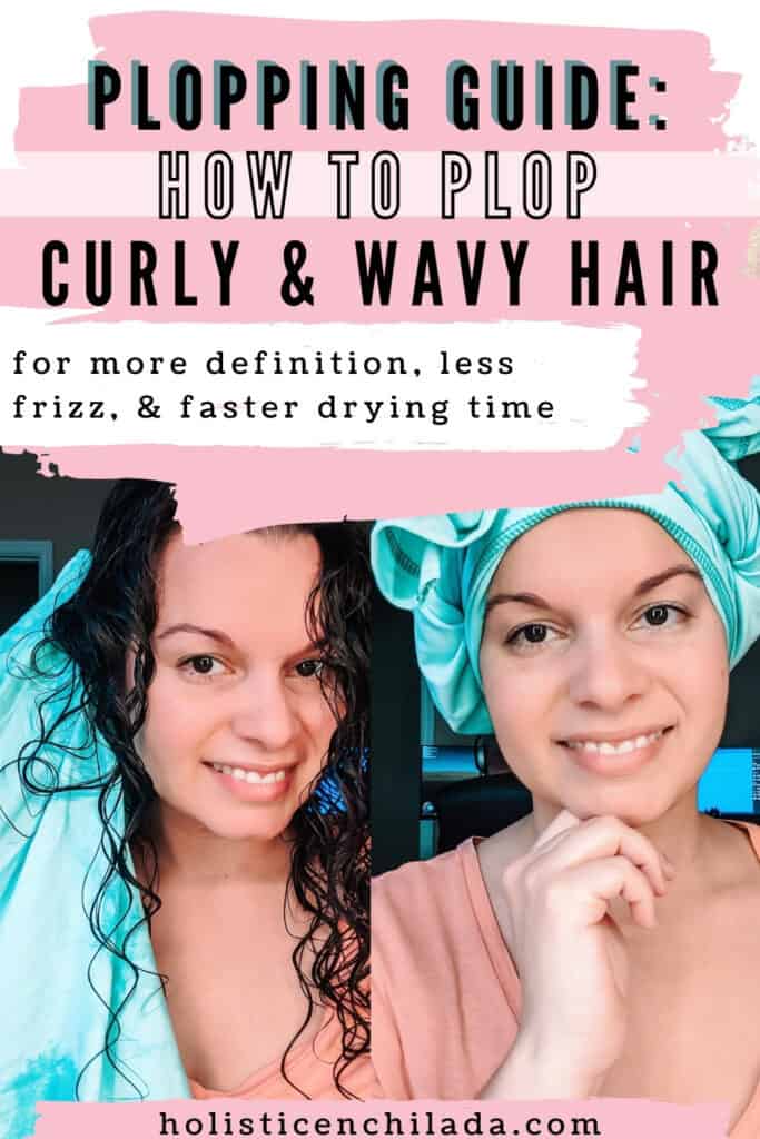 how to plop curly and wavy hair for more definition and less frizz