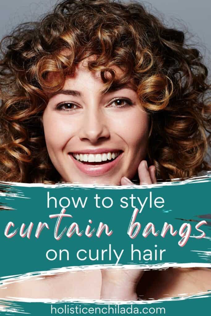 how to style curtain bangs on curly hair