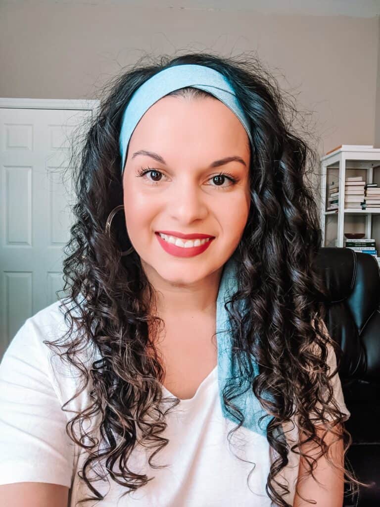 curly hair refreshed with dry shampoo