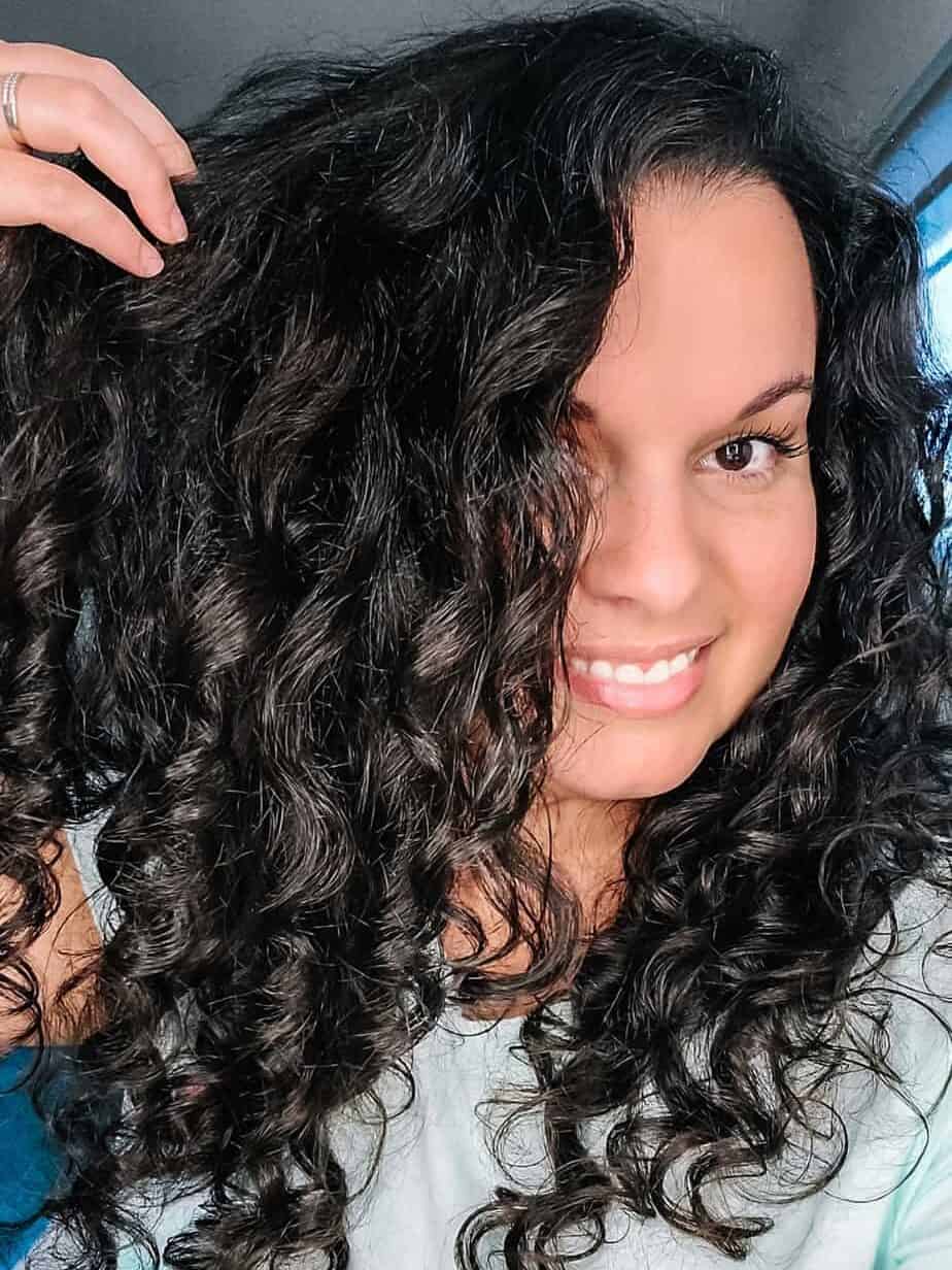showing curly hair up close 
