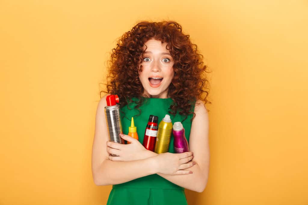 woman with curly hair products - wondering is cantu curly girl approved?