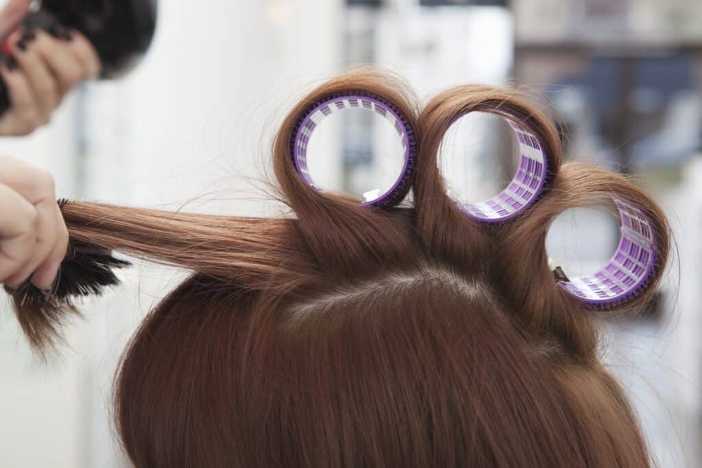 rollers in hair to make it fluffy