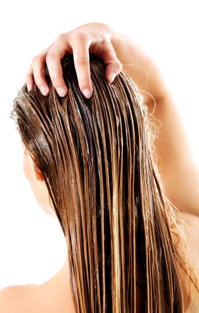 hair with penetrating oil applied as a treatment