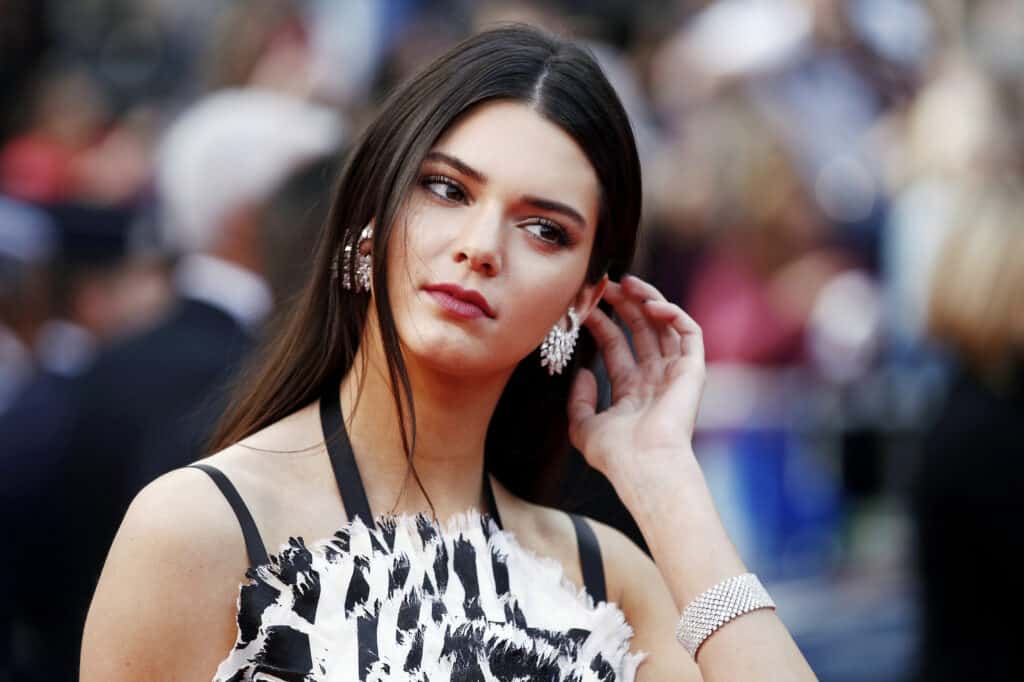 photo of Kendall Jenner who has long 1b hair