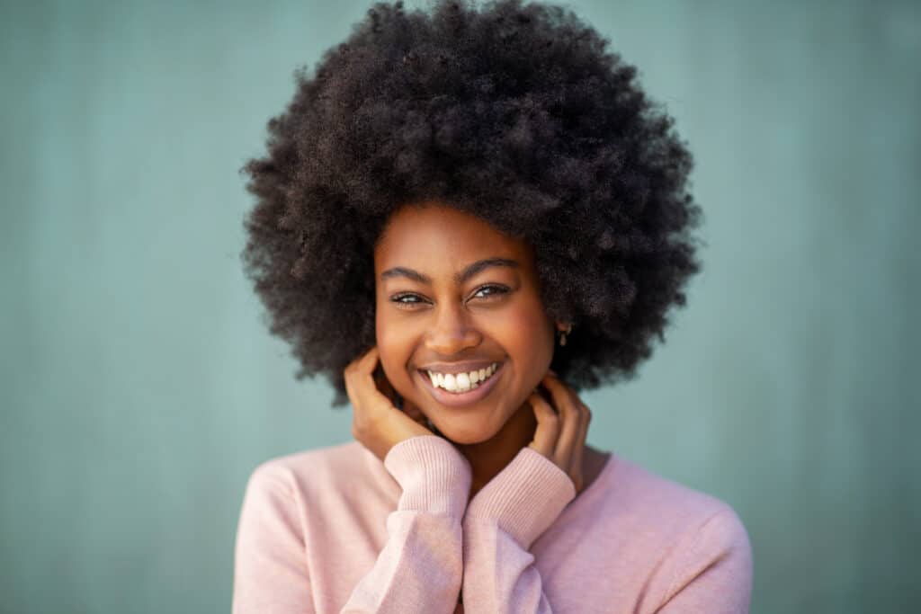 woman with 4c hair