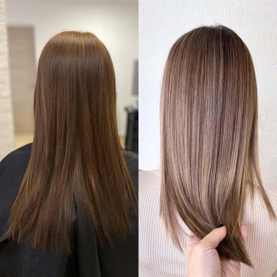 toning brown hair before and after example 2