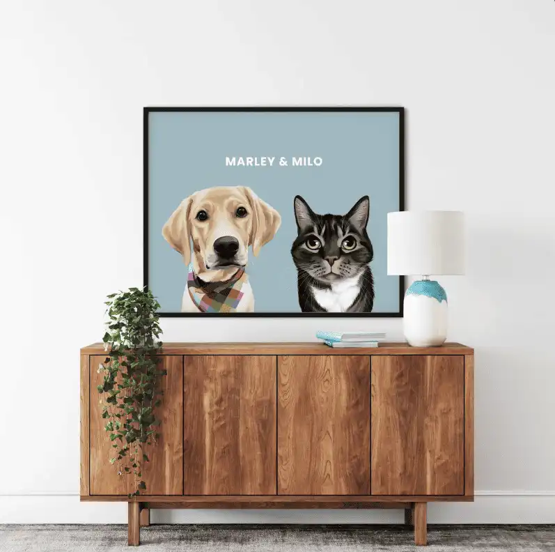 Custom Pet Portrait Framed