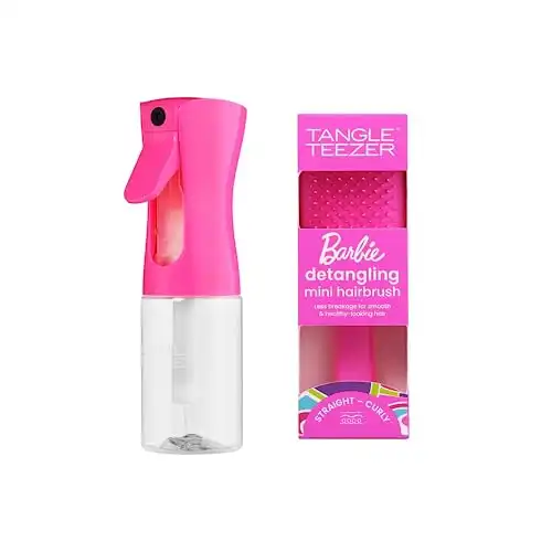 Tangle Teezer X Barbie | The Ultimate Duo | Mini Detangling Hairbrush and Fine Mist Spray Bottle