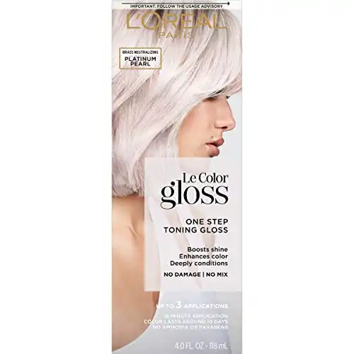 L'Oreal Paris Le Color Gloss One Step In-Shower Toning Hair Gloss, Platinum Pearl