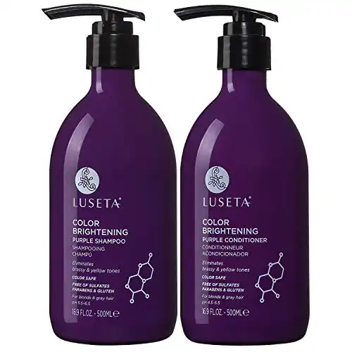 Luseta Purple Shampoo and Conditioner Set for Blonde, Gray Color Treated Hair