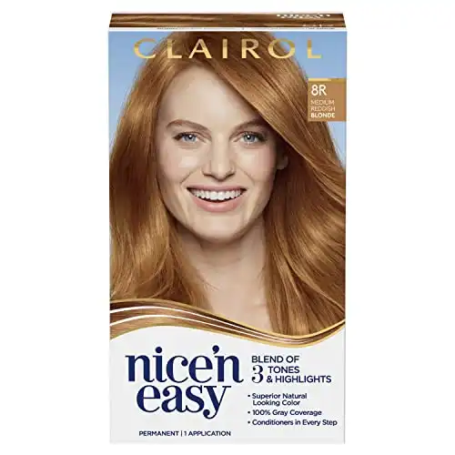 Clairol Nice'n Easy Permanent Hair Dye, 8R Medium Reddish Blonde