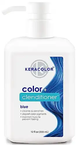 Keracolor Clenditioner BLUE Hair Dye - Semi Permanent Hair Color Depositing Conditioner