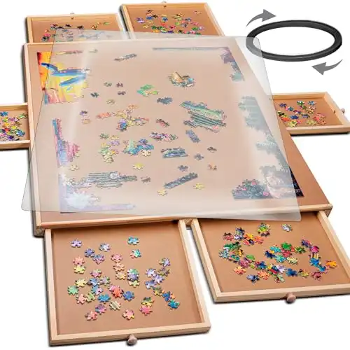 1500 Piece Rotating Wooden Jigsaw Puzzle Table