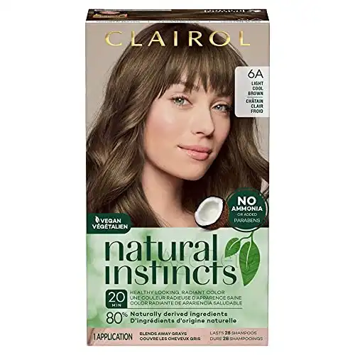 Clairol Natural Instincts Demi-Permanent Hair Dye, 6A Light Cool Brown Hair Color
