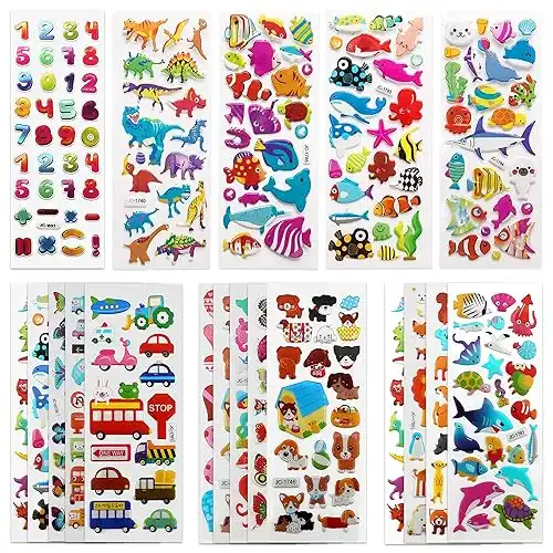 SAVITA 3D Stickers for Kids & Toddlers 500+ Puffy Stickers Variety Pack