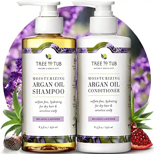 Tree To Tub Hydrating Sulfate Free Shampoo and Conditioner Set for Dry Hair, Dry Scalp, Frizz