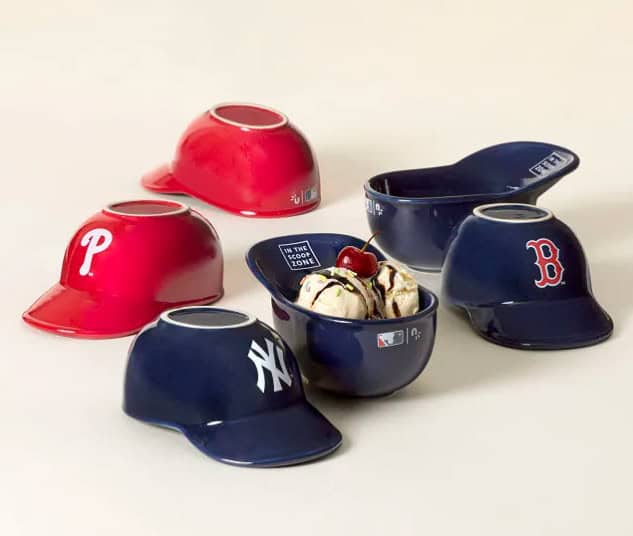 MLB Sundae Slugger Ceramic Ice Cream Bowl Set