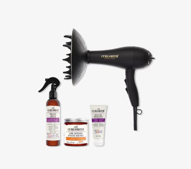 Curlsmith Defrizzion Dryer & XXL Diffuser and Haircare Bundle