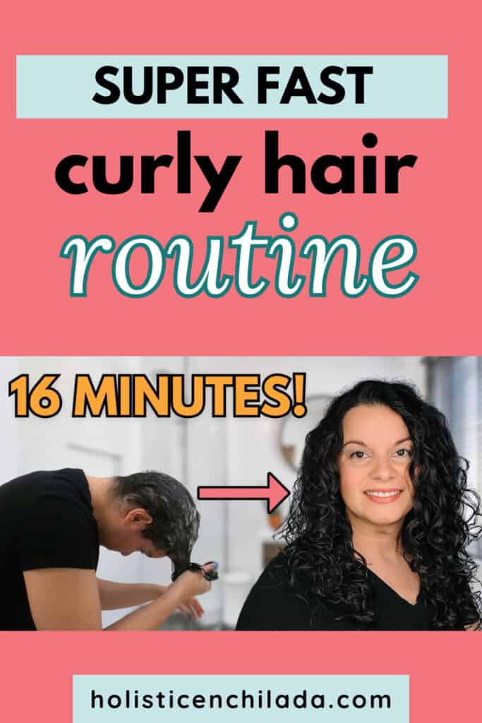 fast curly hair routine pin image