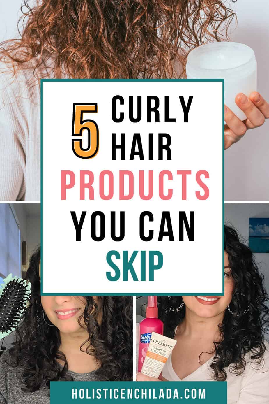 5 curly hair products you don't need pin image